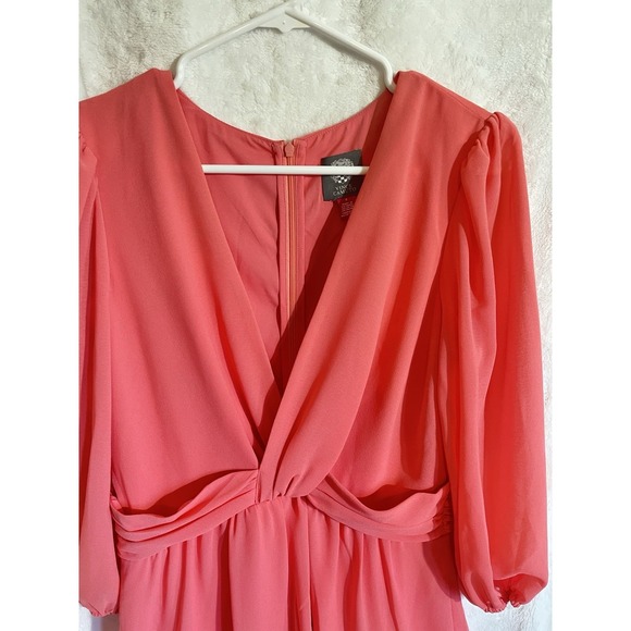 Pink Vince Camuto Womens A-Line Dress with V-neck Size 8 - Picture 4 of 7